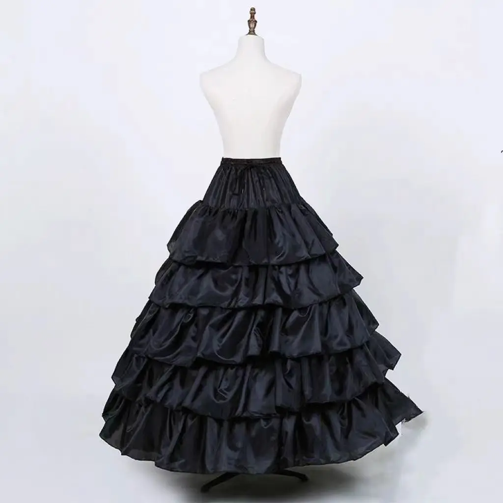 4 Hoops 5 Layers Ball Gown Petticoats Black Petticoat Crinoline Underskirt Big Ruffle Wedding Accessories Underskirts All Saints