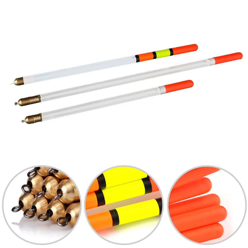 

10 шт. поплавки для рыбалки 14/16/20 см, пластиковые прозрачные/матовые буй, поплавки, медный кулон, сильная плавучесть, толщина хвоста, буй