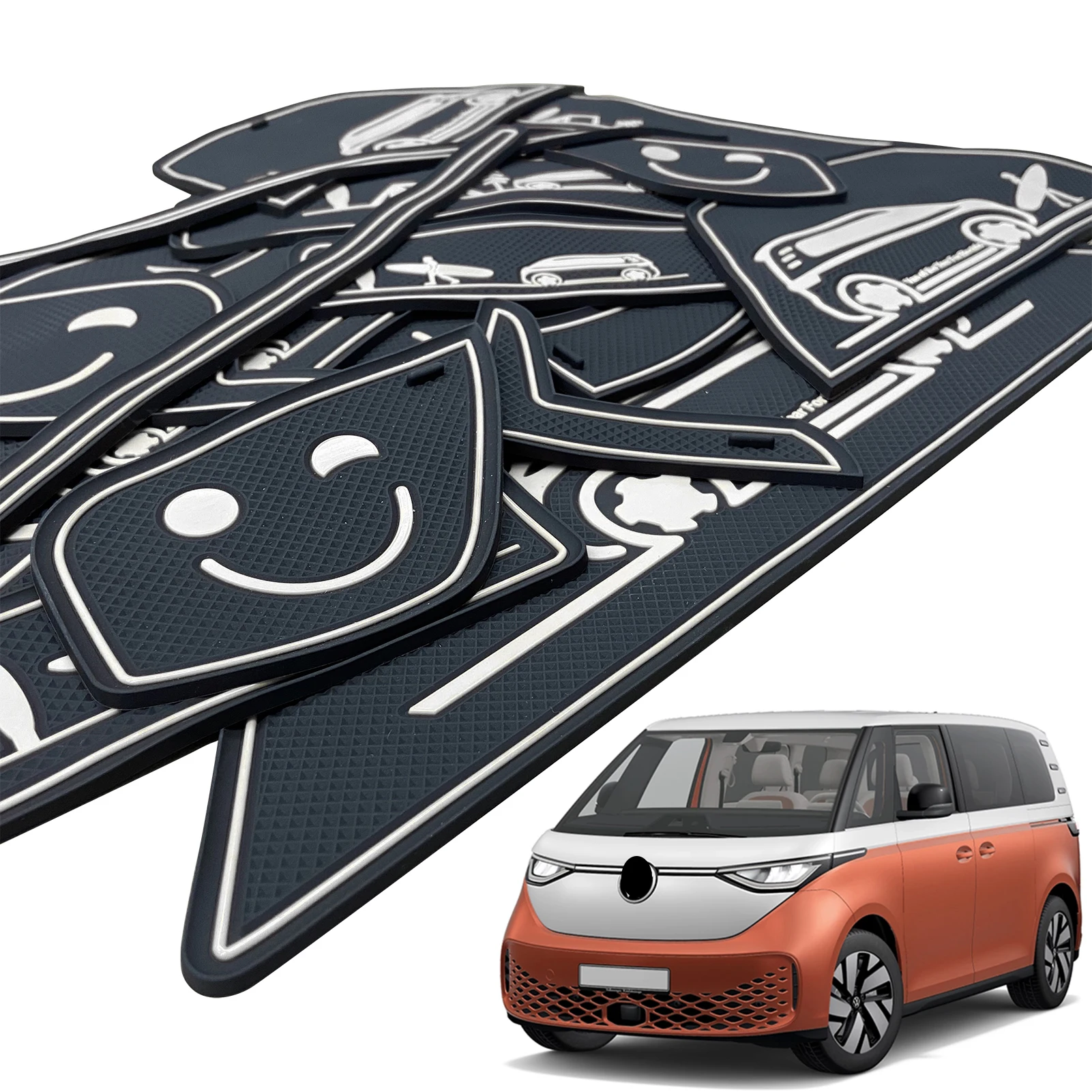 Non-Slip Car Cup Coaster Slot Pad for Volkswagen VW ID. Buzz ID Buzz Car Accessories Anti-Slip Mat Pocket Mat Cup Holder Pad