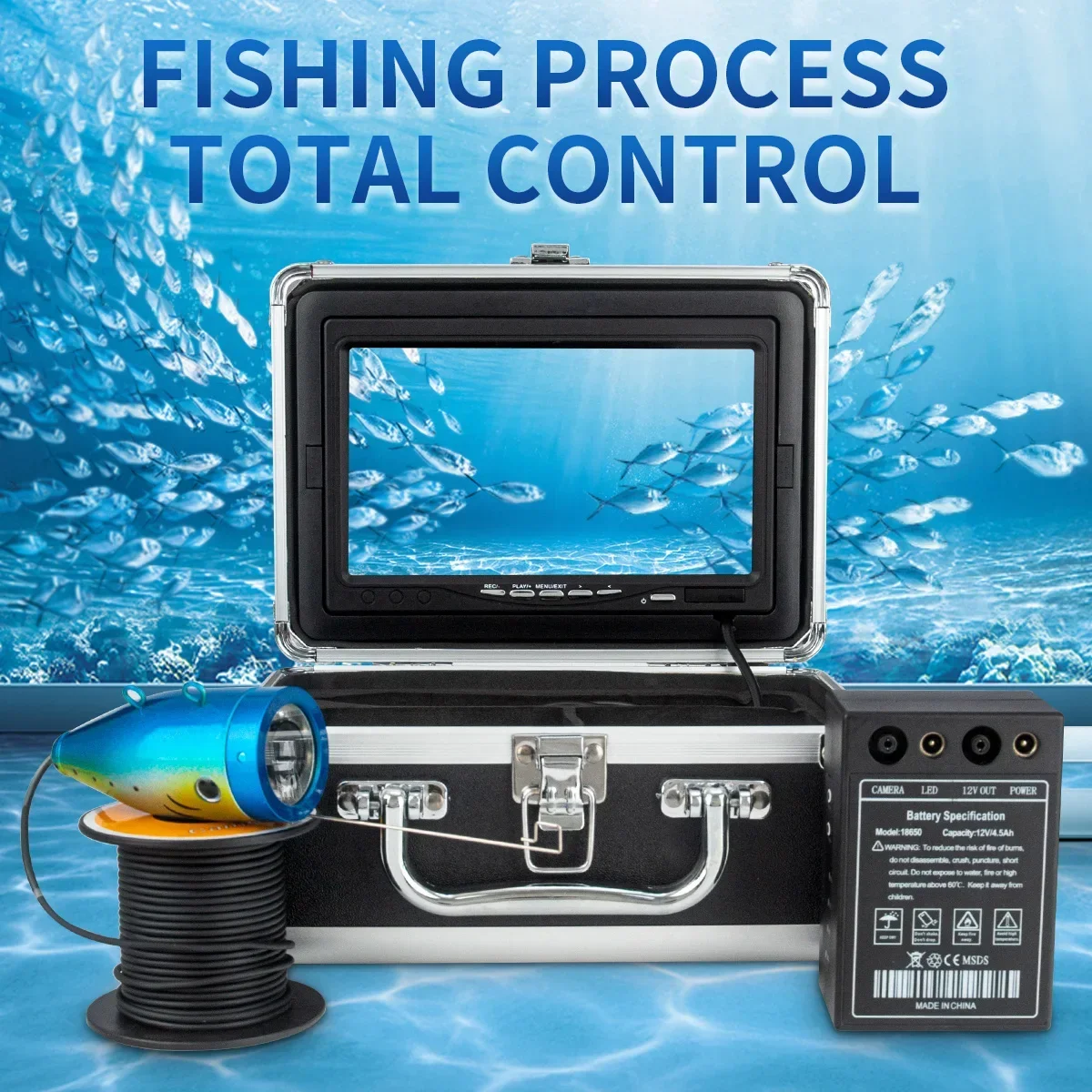 

WF01B-plus Underwater Fishing Camera, Portable Fish Finder Camera HD 1200TVL Infrared LED for Ice Lake Sea Boat Kayak Fishing