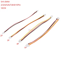 5/10pcs Sh 1.0 Sh1.0 Double Header 10cm 2/3/4/5/6/8 Pin Female Plug Connector With Wire 1.0mm 2p/3p/4p/5p Cable Same Direction