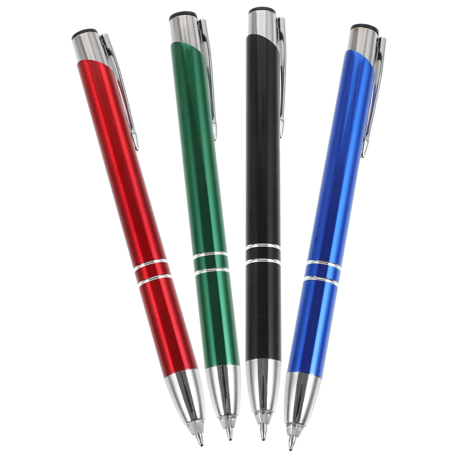 

4 Pcs LED Light Metal Touch Ballpoint Pen Sign Pens For Writing with Office Stationery Gift Multicolor