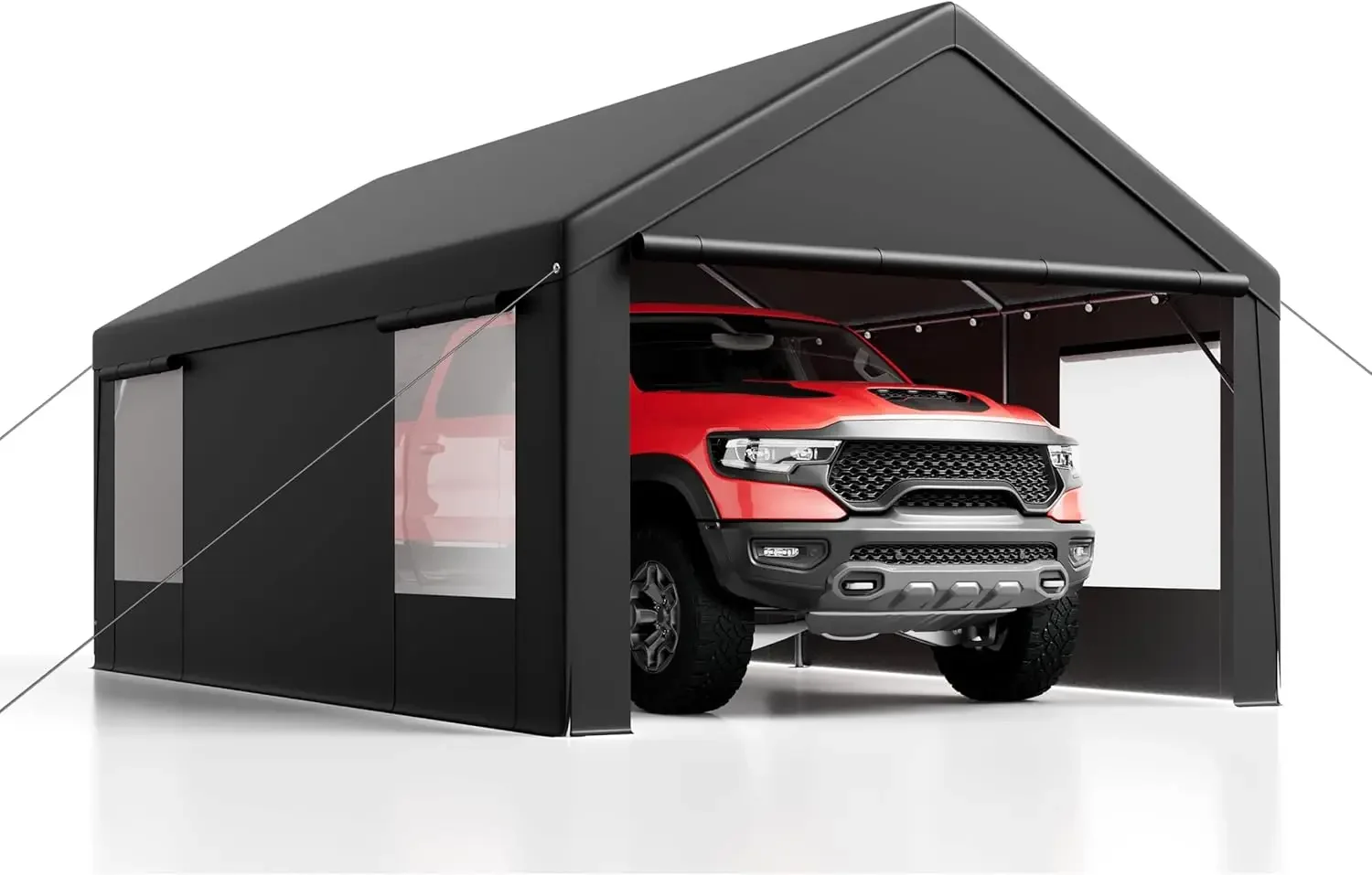 10'x 20' Heavy Duty Carport Portable Tent Waterproof UV-Protection Carport Garage with Removable Sidewalls & Doors for Quick