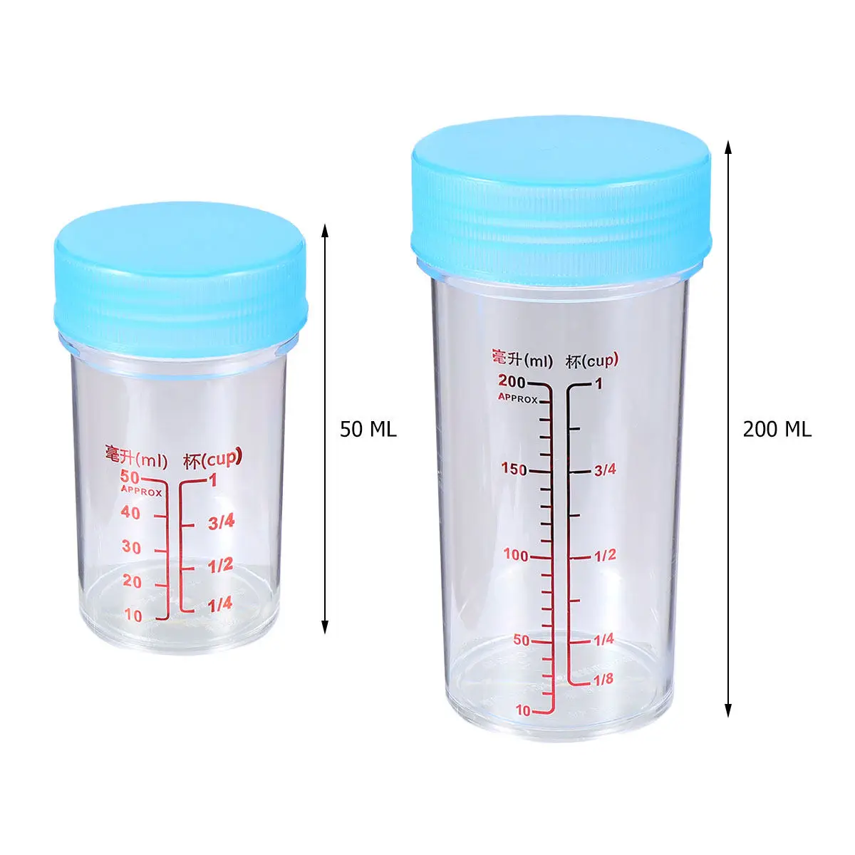 

Набор из 2 мерных стаканов из полипропилена, прозрачные, устойчивые, с градуированной шкалой, для лабораторий, научных исследований, кухни, рисования и рукоделия