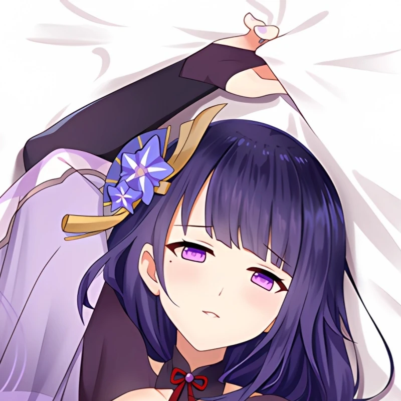 Dakimakura Anime Pillow cover Raiden Shogun Double-sided Print Of Life-size Body Pillowcase Gifts