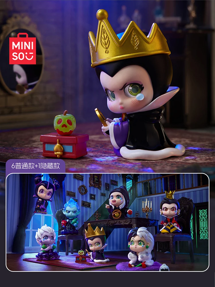 

MINISO Disney Villains Born to Rebel Series Mystery Box Evil Queen Witch Collectible Figures Dark Fantasy Desk Decor Gift