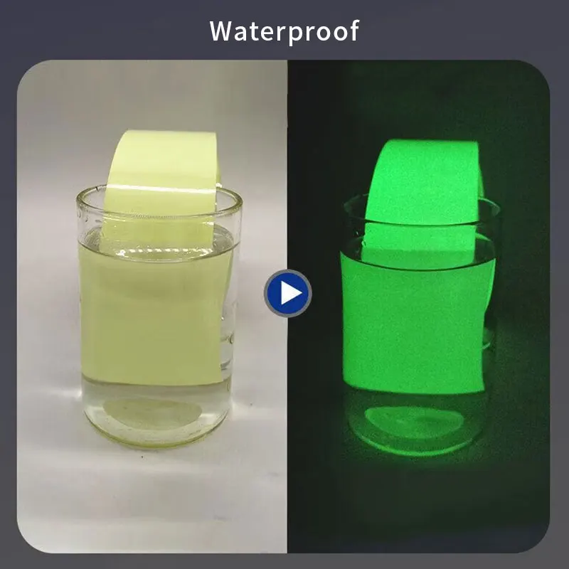 توهج في الظلام الشريط ملصق ذاتي اللصق للإزالة مضيئة الشريط الفلورسنت متوهجة الظلام ضرب ليلة شريط تحذيري للسلامة #4