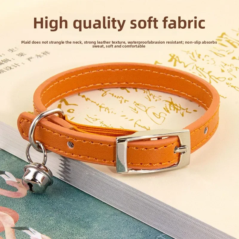 Katzenhalsband mit Namen und Telefonnummer, graviert, verstellbar, individuelles Welpenhalsband, organisches Haustierhalsband für kleine, mittelgroße und große