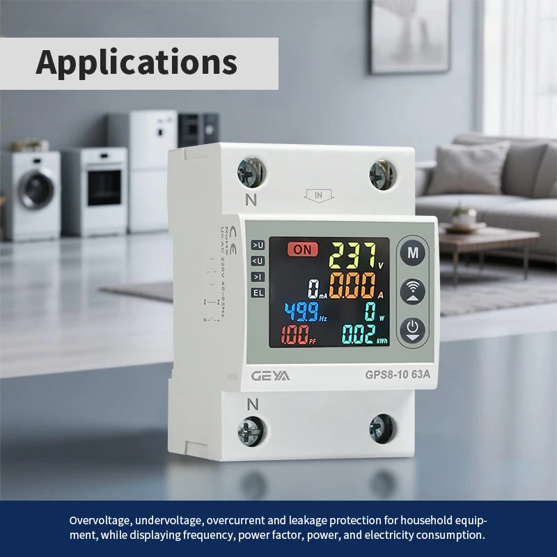 GEYA Voltage/Current Protector Switch WiFi Smart Bi-Directional Energy Power kWh Digital Meter Smart Life Over/Under Voltage - Image 3