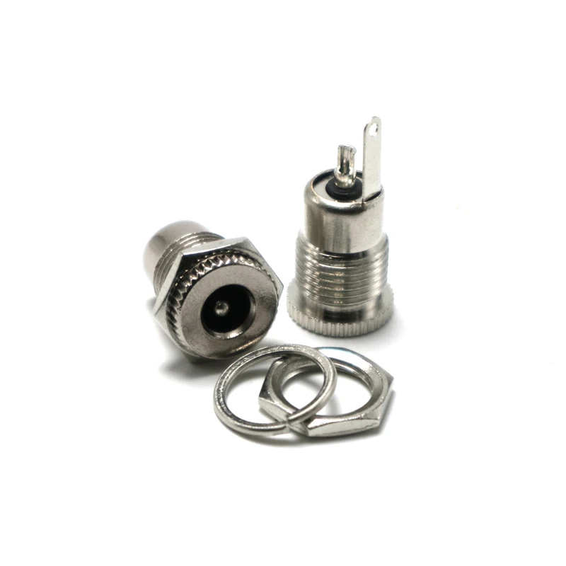 10Pcs DC-099 5.5mm x 2.1mm 2.5mm DC Power Jack Socket DC099 Female Panel Mount Connector Metal 5.5*2.1 5.5*2.5