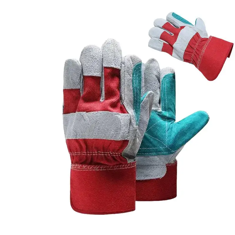 

Leather Welding Gloves Cotton Lined Leather Safety Work Gloves Weld Work Gloves Firm Grip Blacksmith Gloves For Gardening