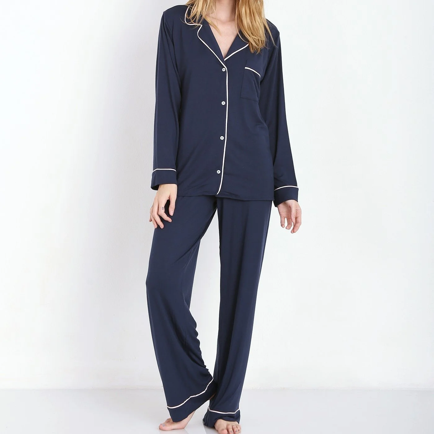 European and American Niche Wholesale Modal Pajama Set Light Luxury Simple Pajamas Women