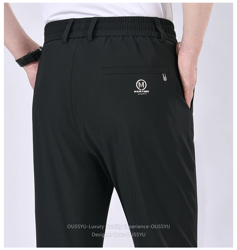 Hochelastische Herrenhose mit Vier-Wege-Stretch, Lässige Slim-Fit-Jogginghose mit Elastischem Kordelzug, Atmungsaktive Hose in Übergrößen bis 5XL – Detail 6