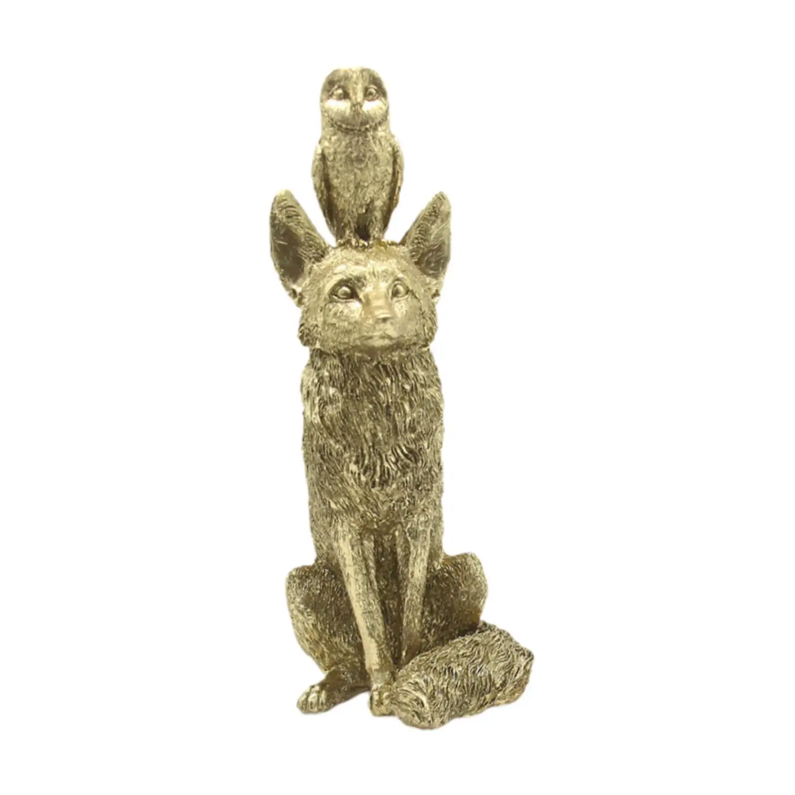 Fox and Owl Figurine Home Decoration Multi-scenario Creative Crafts Animal Carving Ornaments for Hallway Desktop Dining-table