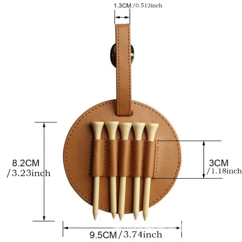 WAAC Little Devil Round Style Tempat Penyimpanan Peg Golf Kayu Model Pinggang untuk Golf, Warna Hitam dan Cokelat, Dua Warna