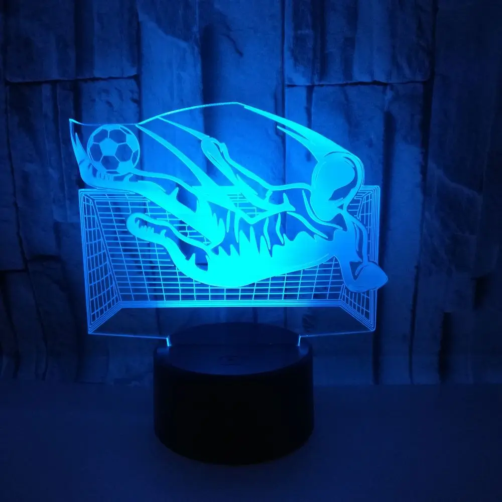 Football Soccer 3d Led Lamp For Bedroom Customizable Club Logo Writable Name Superstar Night Light Holiday Gifts For Boyfriend