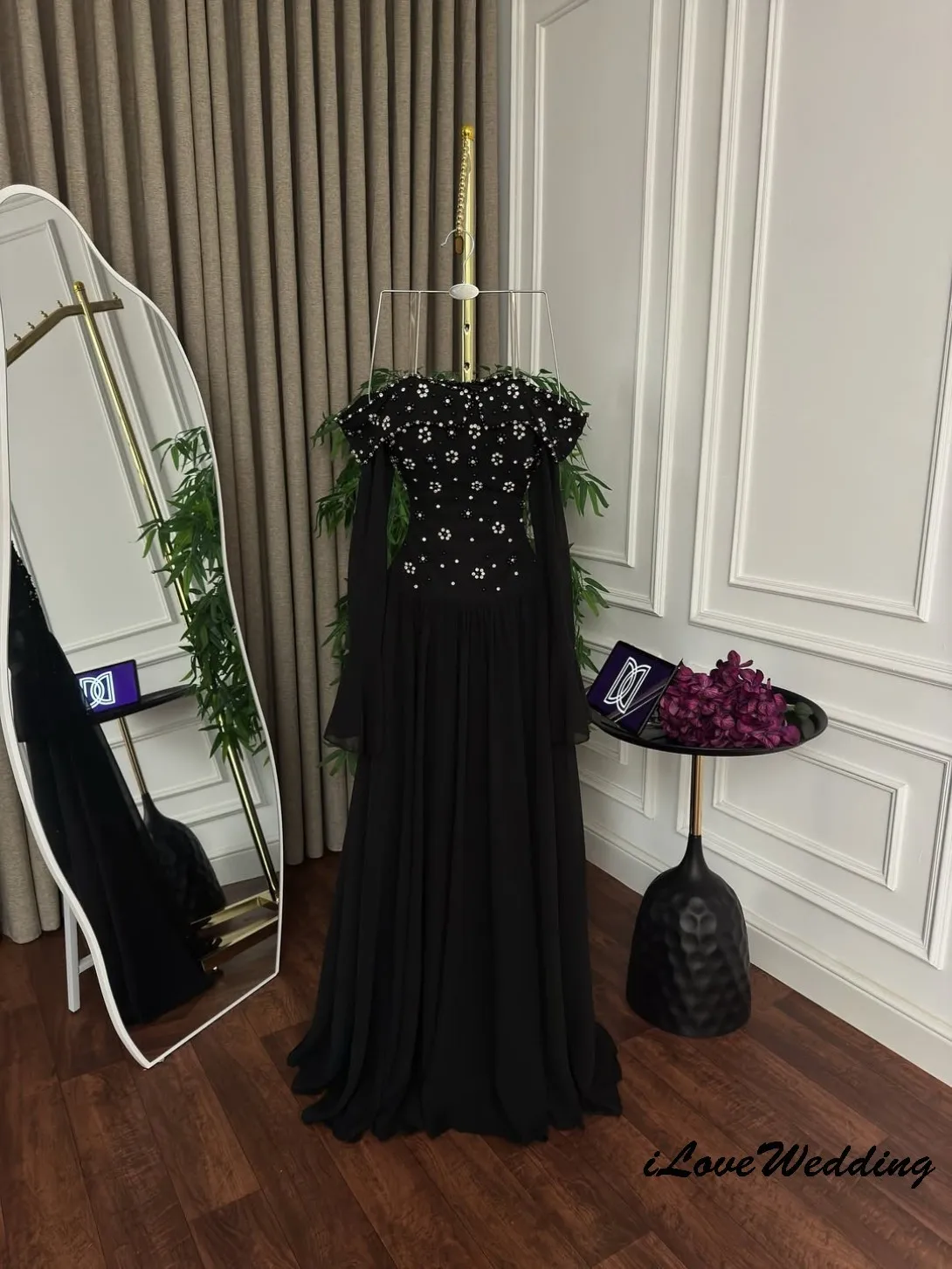 Maßgeschneiderte schulterfreie Kristall-Abschlussballkleider 2025, Chiffon-Hochzeitskleid für Frauen, Gast, A-Linie, formelle Kleider für Gala