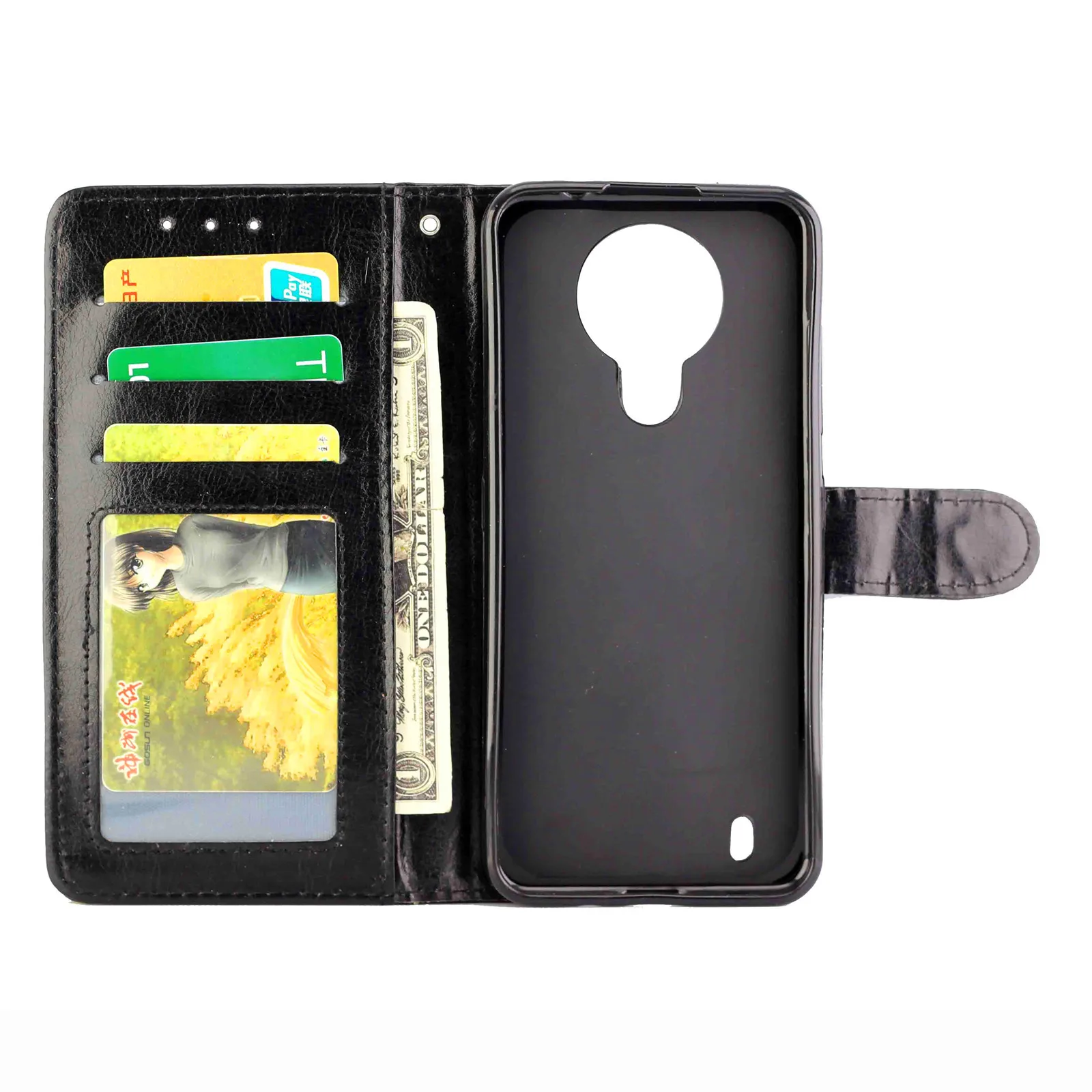 Luxury Leather Wallet Case with Holder & Card Slots & for Nokia G10 G20 G11+ G11/G21/C12 1.4 2.4 3.4 C1/1.3/2.3/5.3/7.2/G22 view 2