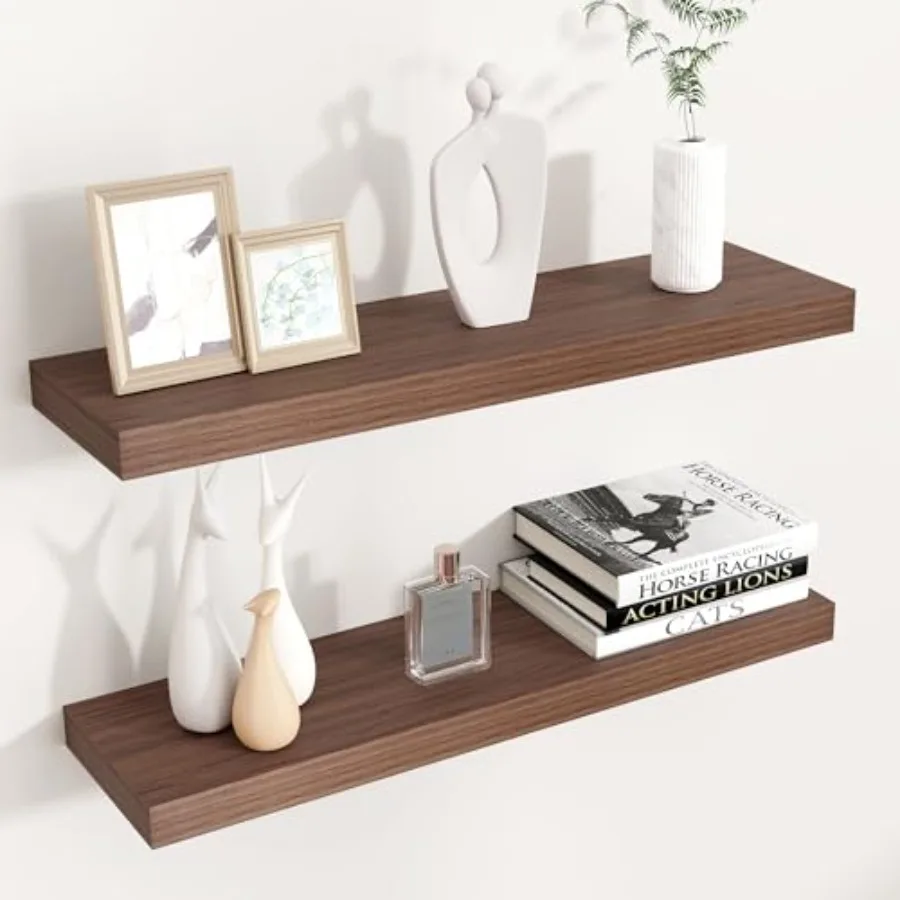 

Floating Shelves for Wall 24 inch Long, Engineered Wood Wall Shelves with Invisible Brackets for Living Room Bedroom Bathroom O