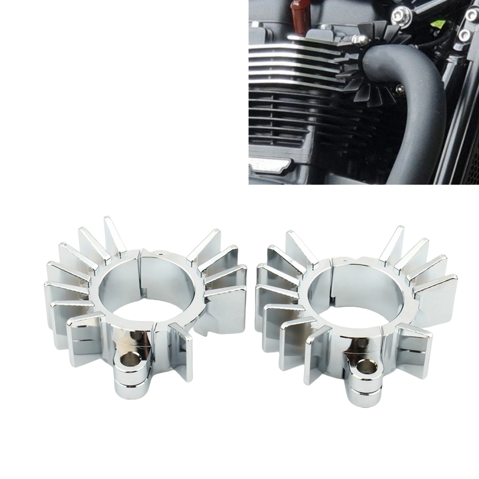 

For TRIUMPH BONNEVILLE BOBBER T120V SCRAMBLER 1200 XC/XE CUP/SCRAMBLER/Twin Finned Exhaust Pipe Head Heat Sink Fixing Clips