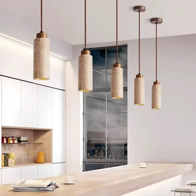 

Подвесные светильники из камня для декора комнаты, спальни, прикроватные деревянные люстры, предметы декора для дома, маленькие подвесные светильники для бара, светодиодные светильники для декора