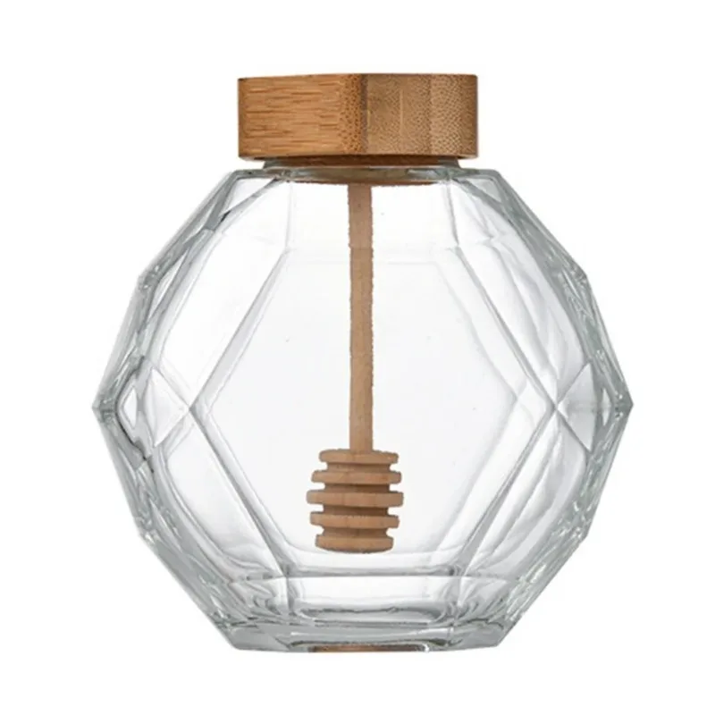 250/380ML Hexagonal Jam Jars , Transparent Glass Jar Bottles for S, Honey,Shower Favors, Baby Foods DIY Wedding