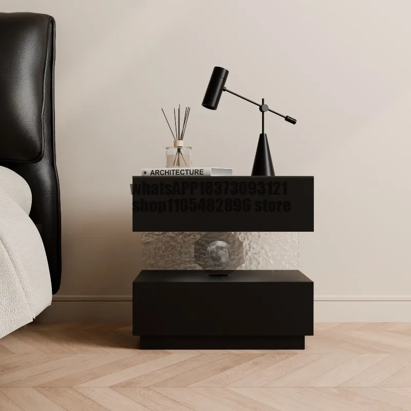 Italian light luxury villa bedside table living room bedroom premium crystal cube stone art coffee table creative side table