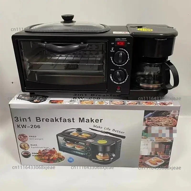 Three-in-one Multi-functional Household US Standard 110V220V Breakfast Machine Toaster Mini Oven
