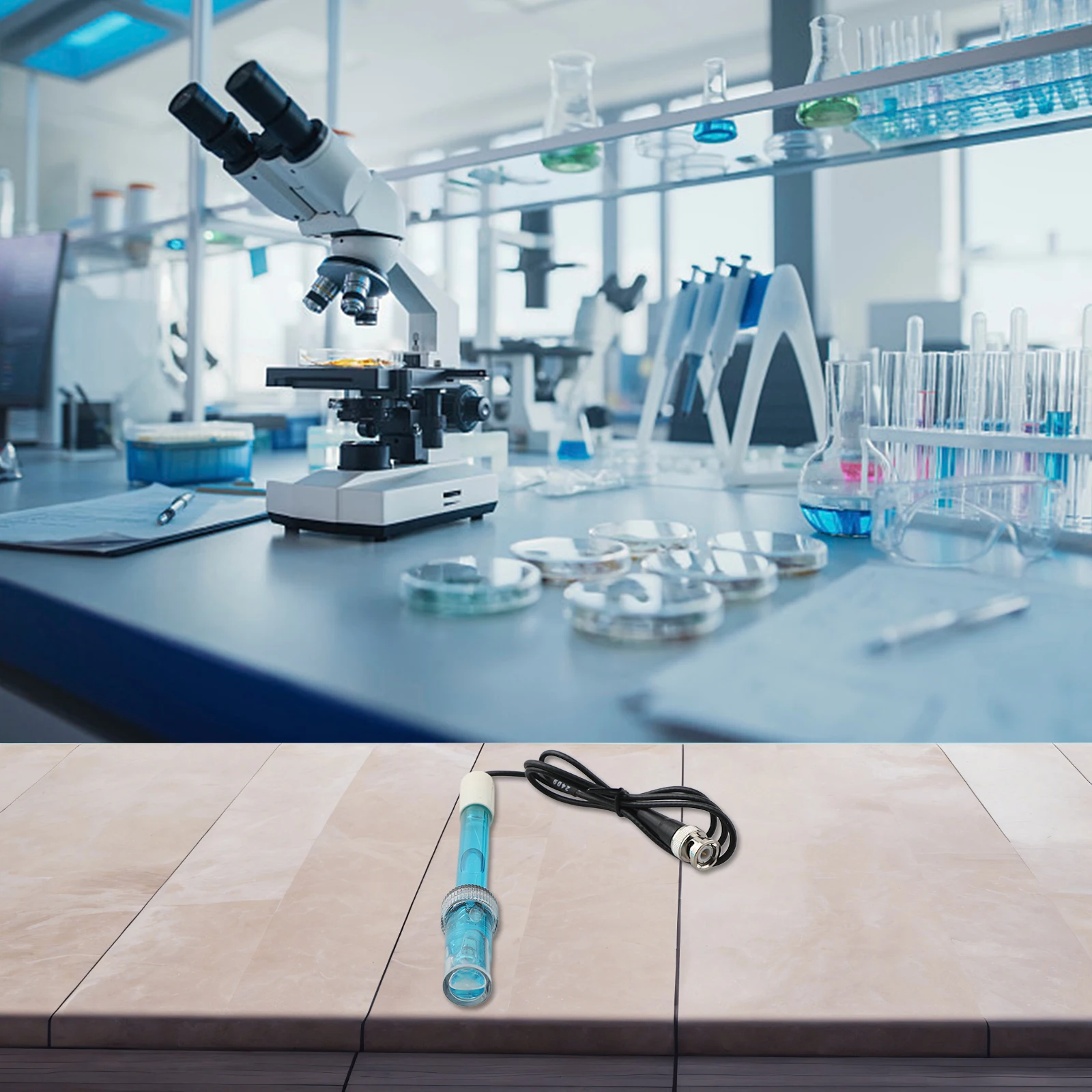 تجربة اختبار مبسطة، طول الكابل الطويل، مسبار القطب الكهربائي PH متوافق مع أجهزة قياس درجة الحموضة المختلفة