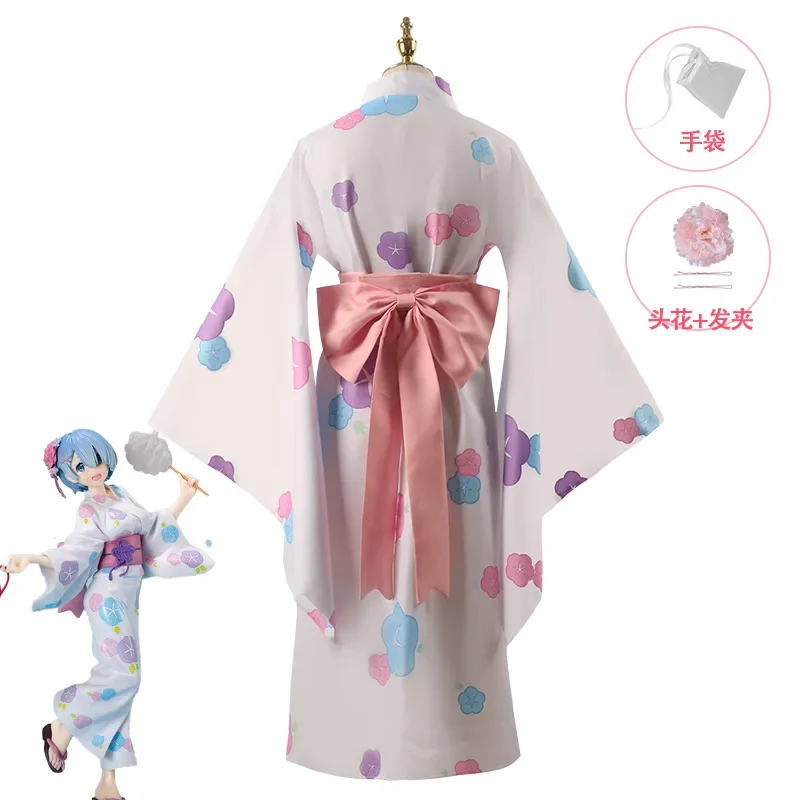 Uniform For Role-playing Re:Life In ADifferent World From Zero Cosplay Rem Kimono Costume