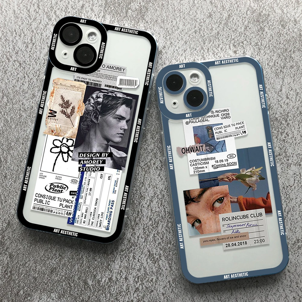 Funda de teléfono con diseño de arte renacentista, carcasa de silicona suave y transparente de lujo para Samsung S 20 21 22 23 PLUS S 22 23 ULTRA S21FE