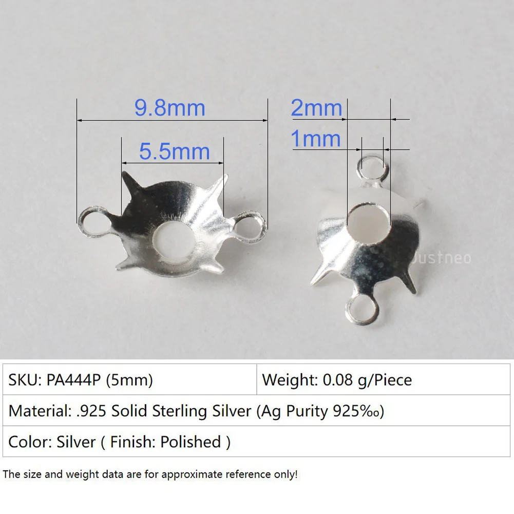 925 Sterling Silver CZ Link Connector Component blanks Settings With Double Loops for Jewelry Making Findings - Image 6