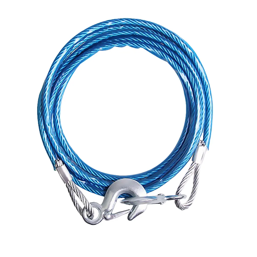 

1Pcs Eagle Hook Car Trailer Rope 4m Sturdy Hauling Rope Fluorescent Forged Iron Hook Winch Cable High Strength 5 Ton