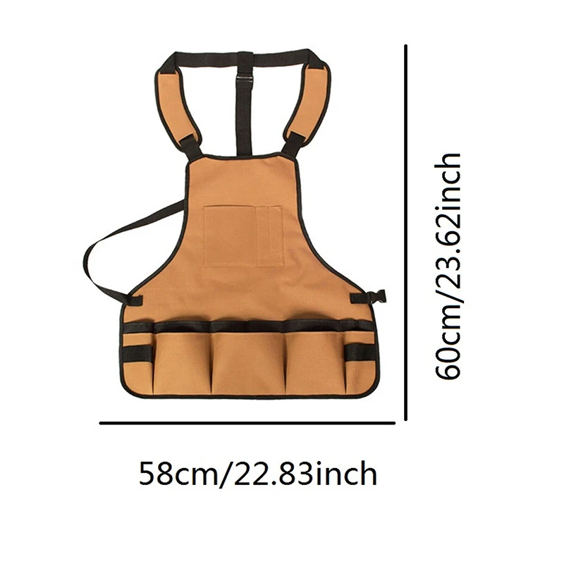 Waterproof Garden Tool Apron with Tool Pockets Fit for Gardening Workers Mechanics Machinists Artists Chefs Tattoo Barbers