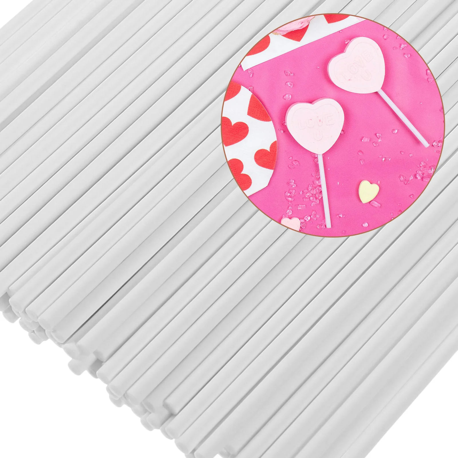 100 Uds palitos de caramelo Lollipop hacer golosinas Diy Material de papel liso para Chocolate malvavisco pastel Pops cumpleaños boda fiesta