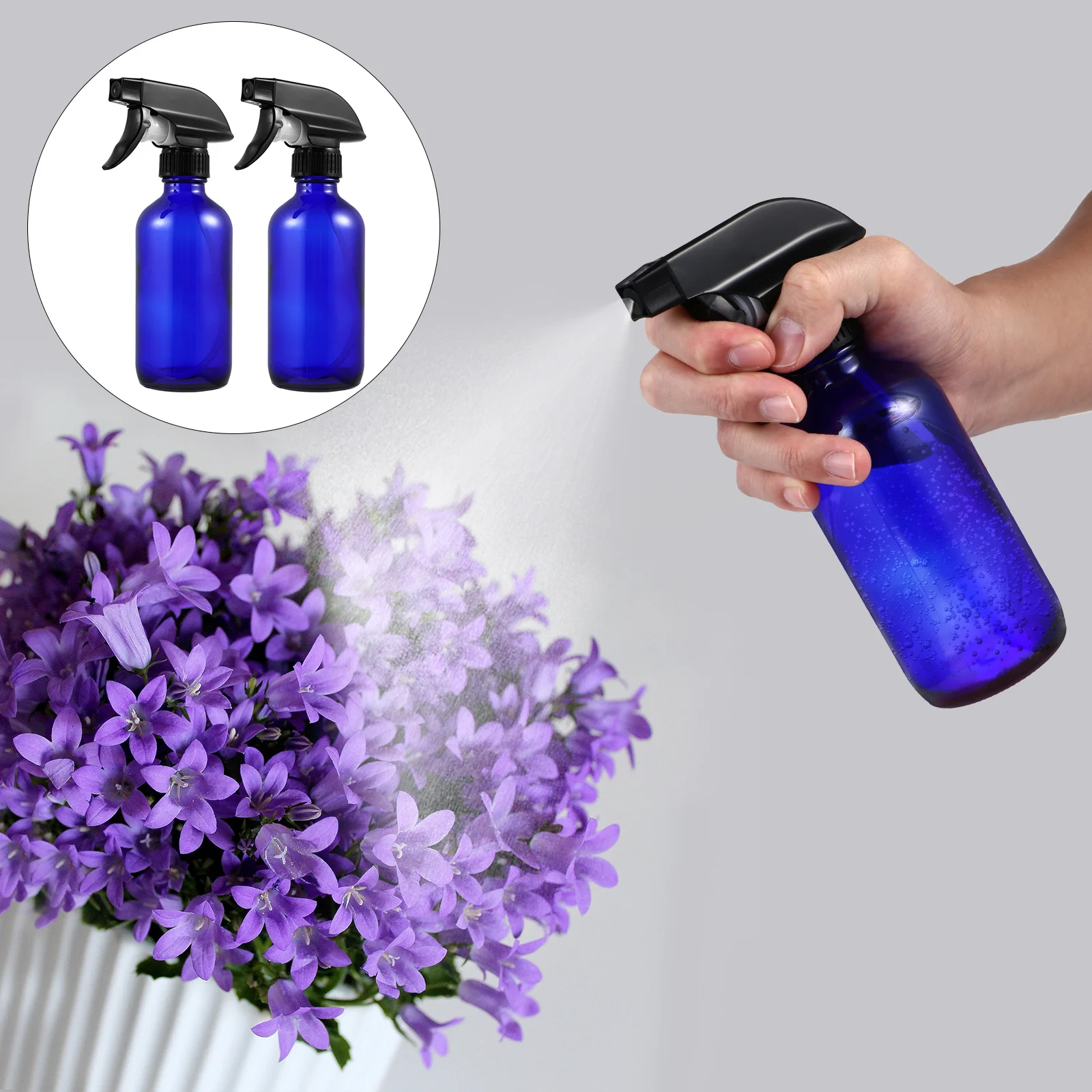 2Pcs Glass Spray Bottle Refillable Container 230ml for Lotion Liquid Water Spray Hair Barber Tool Durable Storage
