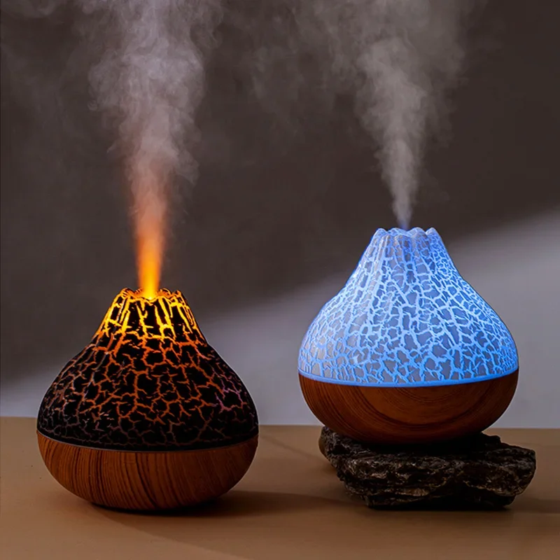 

300ml Volcano Air Humidifier Desktop Electric USB Humidificadore Water Mist Diffuser Purifier Air Freshener With 7 Colors Night