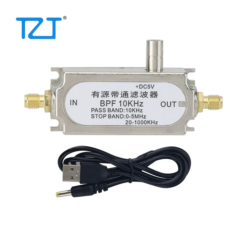 

TZT 200KHz/100KHz/10KHz/1KHz/100Hz BPF Single Power Supply Active Bandpass Filter 45dB Suppression High Quality RF Accessory