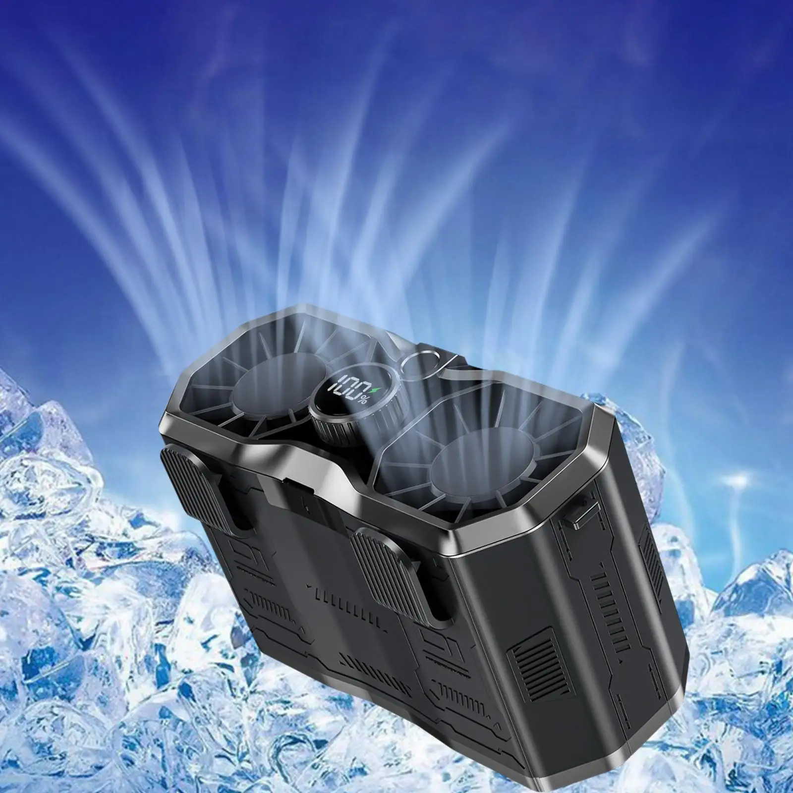 Портативный поясной вентилятор 15000 мАч, мини-вентилятор, многофункциональный вентилятор с быстрым охлаждением, 100 скоростей, перезаряжаемый вентилятор для пеших прогулок на открытом воздухе