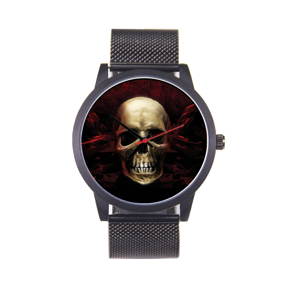 

Электронные часы из нержавеющей стали, мужские наручные оригинальные мужские наручные часы в стиле панк, наручные часы со скелетом, мужские часы из натуральной кожи