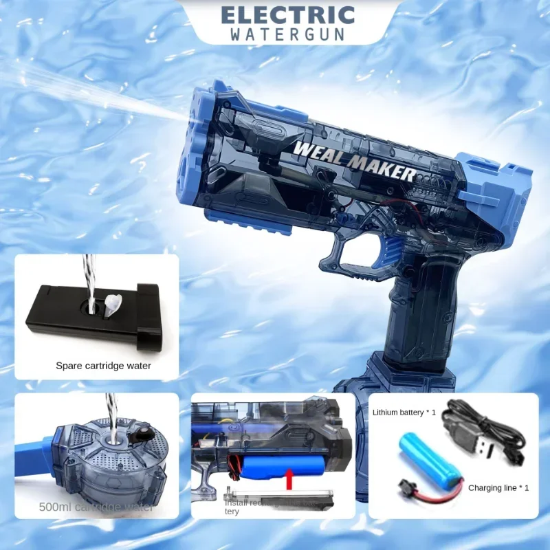 Fullyautomatic Continuous Firing Electric Water GunSummer New Children's Water Gun Large CapacityPool SummerToy ForGiftstoys