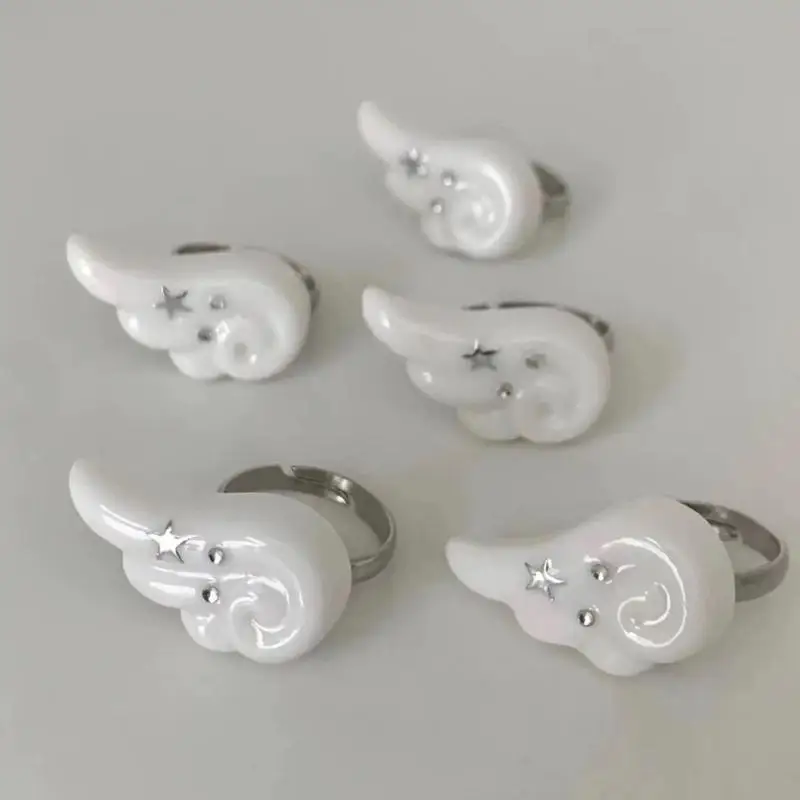 2025 Novas 2 peças estrela e anjo anéis