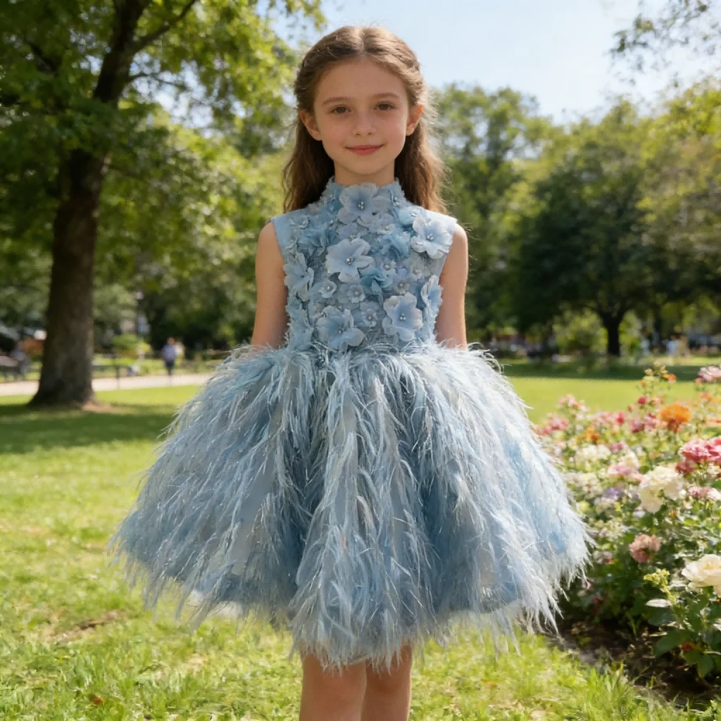 

Kids Girls Party Dress Princess Children Birthday Gown for Flower Pageant Formal Dresses Costume Girl Wedding Piano Recital Host