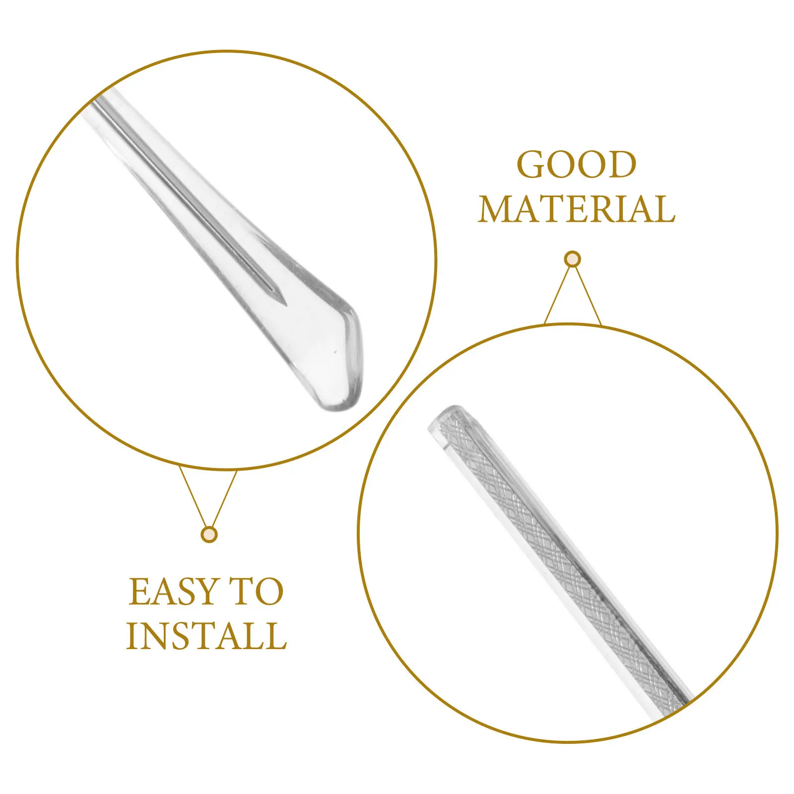 1Pair Modern Metal Eyeglass Arm Replacement Transparent Crystal Temples Stylish Contemporary Look Strong Bend-Proof Universal