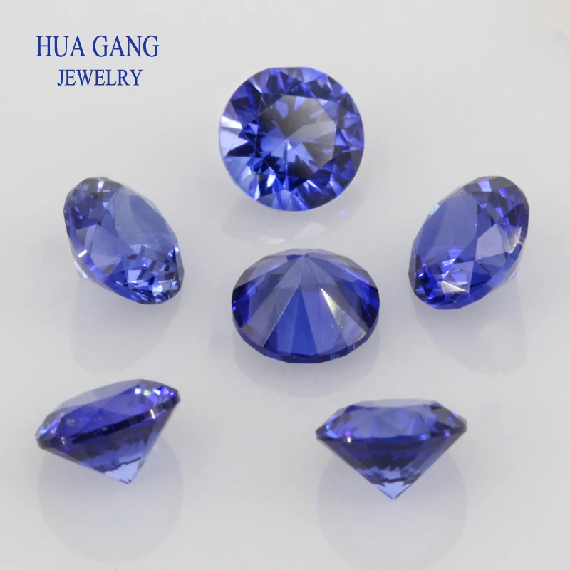 

Synthetic Corundum 33# Blue Sapphire Gems Stone Round Brilliant Cut Synthetic gem Stone Gems For Jewelry