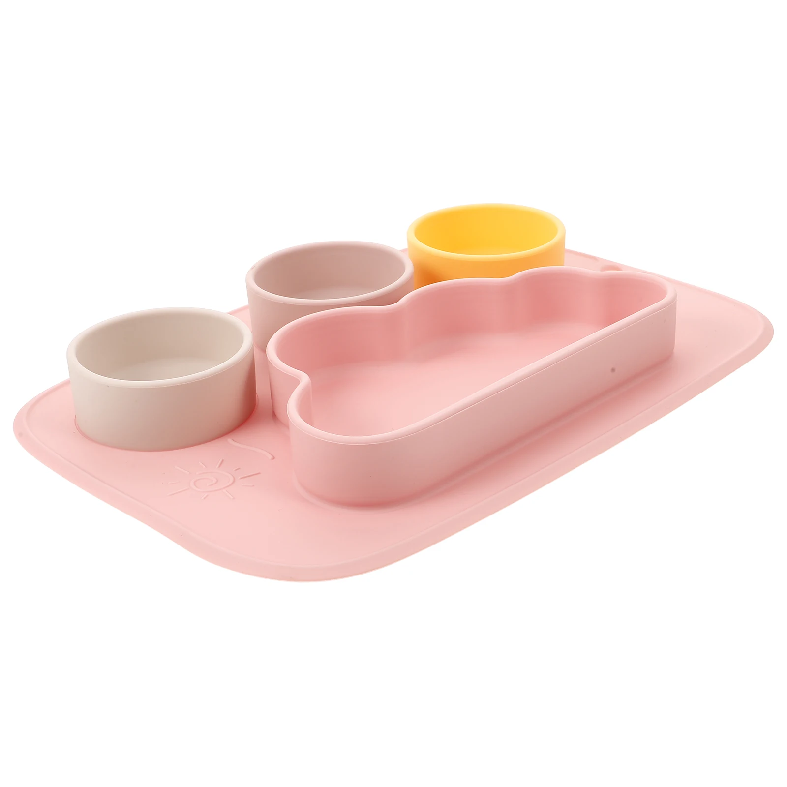 

Присоска для ребенка, разделенная пищевая силиконовая миска для кормления, нескользящая, для детей, малышей, розовая