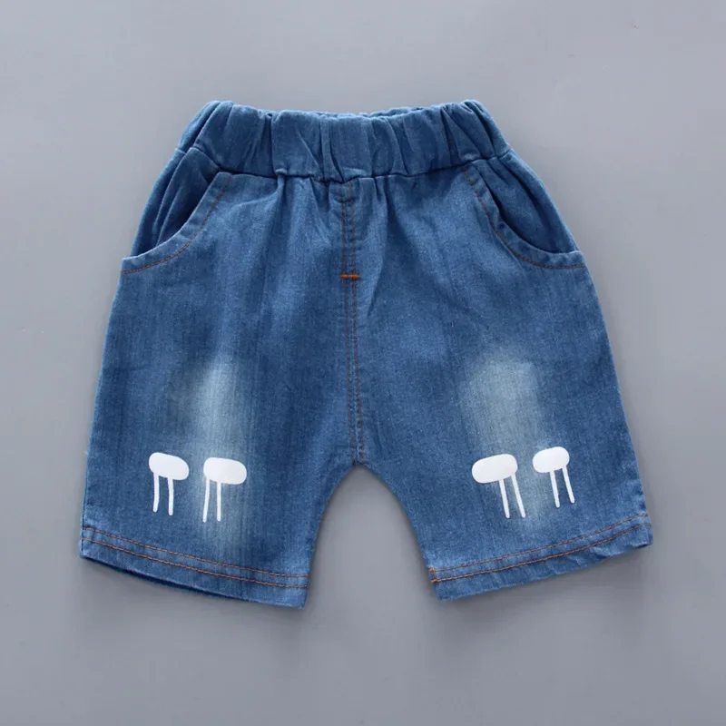 Conjunto infantil de camisa e shorts de algodão manga curta, roupas de meninos, desenhos animados, verão, novo, 1-4 anos, 2 peças