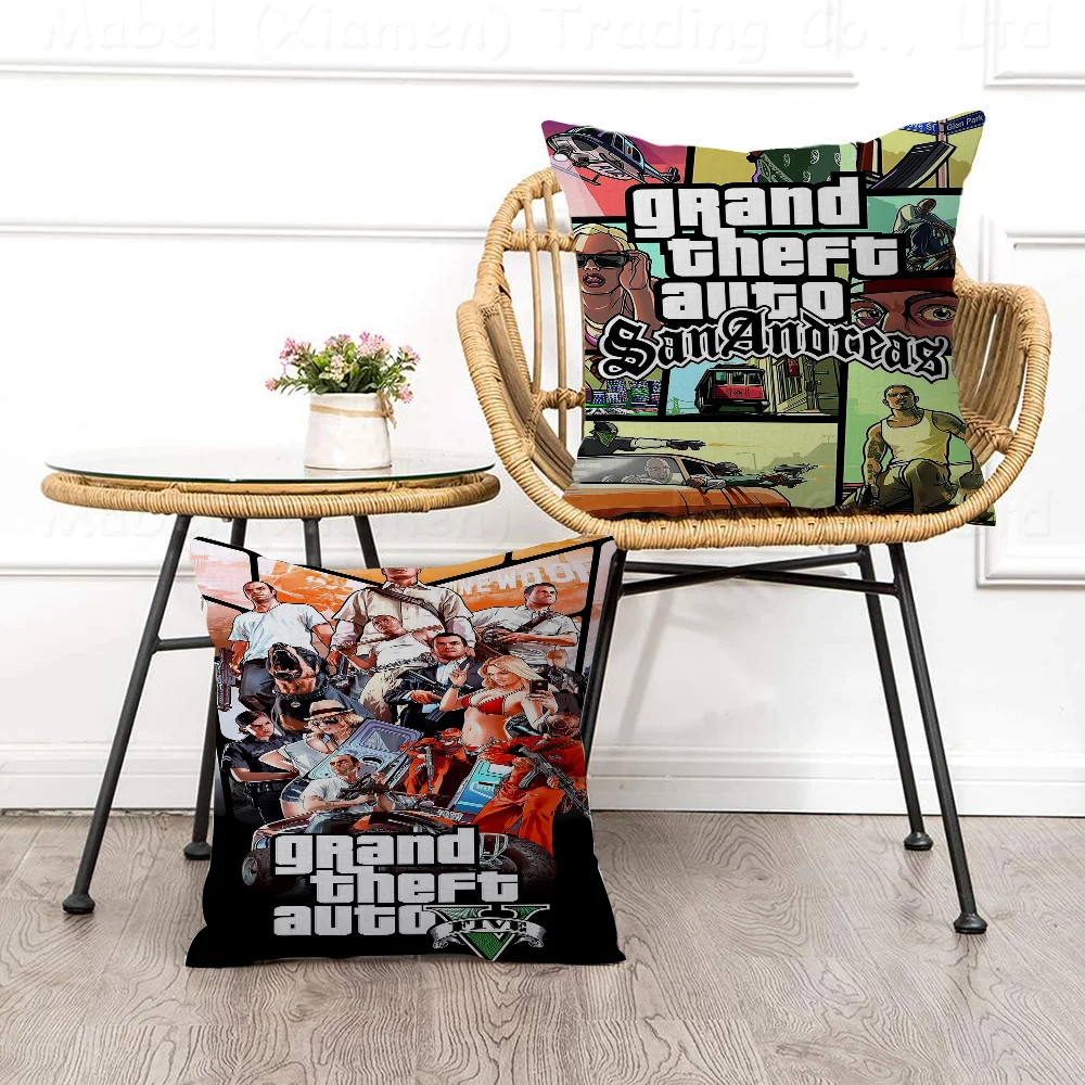 

Game Grand Theft Auto Stitch Lucky Dragon Pillow Cover Sofa Cushion Cover Home Room Decoration Children Gift