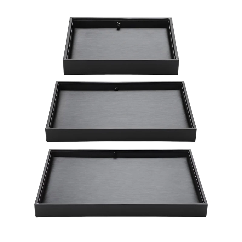 

Double Sided Black PU Jewelry Display Tray Storage Tray For Rings And Bracelets 97QE