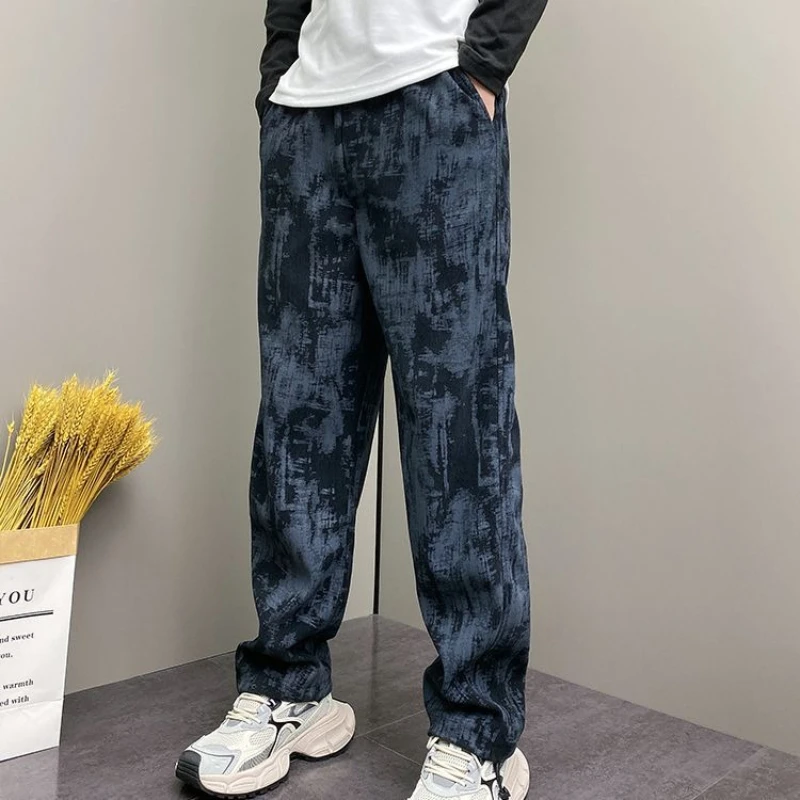 

Мешковатые мужские брюки Tie Dye, летние мужские повседневные прямые брюки, низкая цена, стильная классическая одежда, корейский стиль, новинка в брюках, распродажа